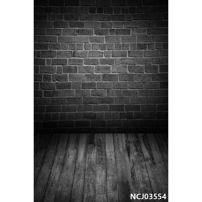 Laeacco Fade Black Vintage Old Brick Wall Wooden Floor Portr
