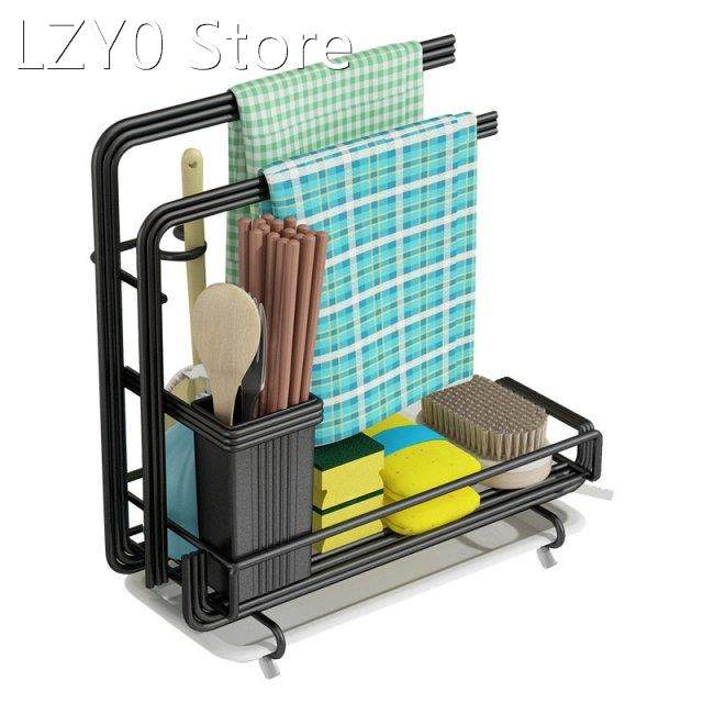 carbon steel kitchen sink drain storage rack with drip tray