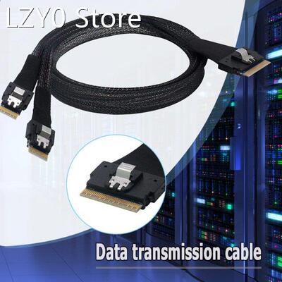 0.5M SAS 4.0 SFF-8654 8i 74 Pin to 2 SFF-8654 4i 38 Pin Cord
