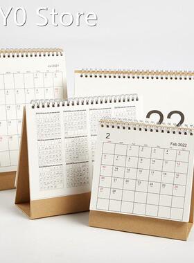 1pc 2022 Simple Desktop Calendar English Coil Daily Monthly