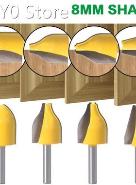 1/4PC 8mm Shank Panel Raiser Router Bit - Vertical - Ogee Be