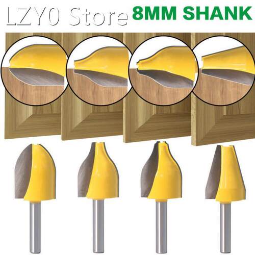 1/4PC 8mm Shank Panel Raiser Router Bit - Vertical - Ogee Be