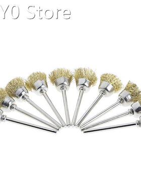 10Pcs 18mm Brass Wire Wheel Brushes For Grinder Rotary Tool