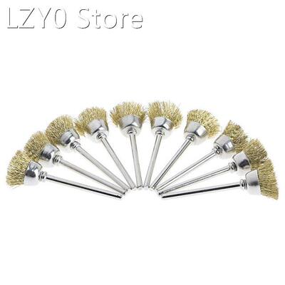 10Pcs 18mm Brass Wire Wheel Brushes For Grinder Rotary Tool