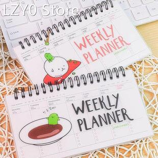Kawaii Transparent PP Coil Weekly Planner Daily Schedule Not