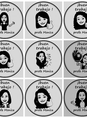 40mm Round Spanish Great Job Teacher Customized Stamp self i