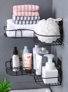 Iron Bathroom Storage Rack Metal Punch Free Shelf Shower Wa