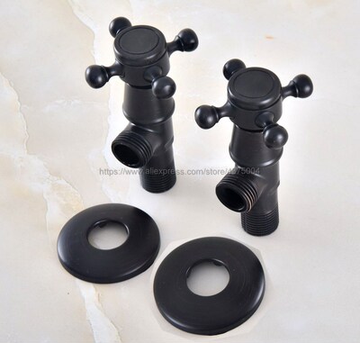 Black Oil Rubbed Brass Wall Mounted Bathroom 2 Pcs 1/2''mal