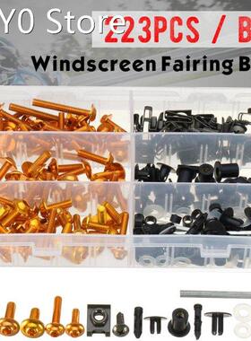 223pcs Universal Motorcycle Windscreen Body Fairing Bolts Wi