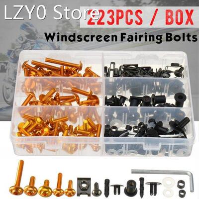 223pcs Universal Motorcycle Windscreen Body Fairing Bolts Wi