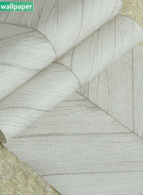 Gray herringbone wood pattern wallpaper bedroom study living