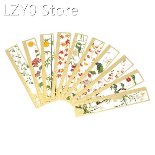 Creative 2 in1 Metal Hollow Rulers Bookmark Ruler Chinese St
