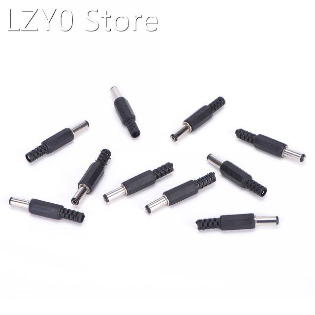 10 X Black Plastic Cover 2.1x5.5mm Male DC Power Plug Jack C