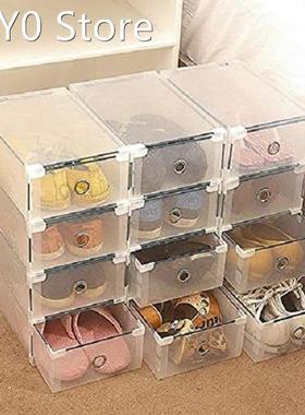 Shoe Storage Box 10 Pcs Transparent Plastic Shoe Boxes with