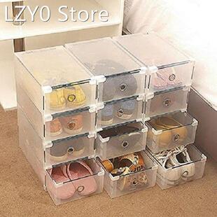 Shoe Storage Box 10 Pcs Transparent Plastic Shoe Boxes with