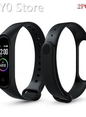 2 Pieces Replacement Strap for Xiaomi Mi 3 TPU Wristband Sma
