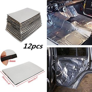 12Pcs 5mm Adhesive Car Soundproof Foam Cotton Deadening Mat