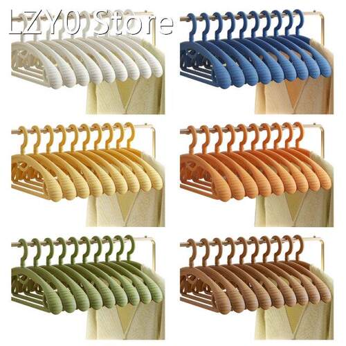 10pcs Plastic Hangers for Clothes Seamless Clothing Drying R