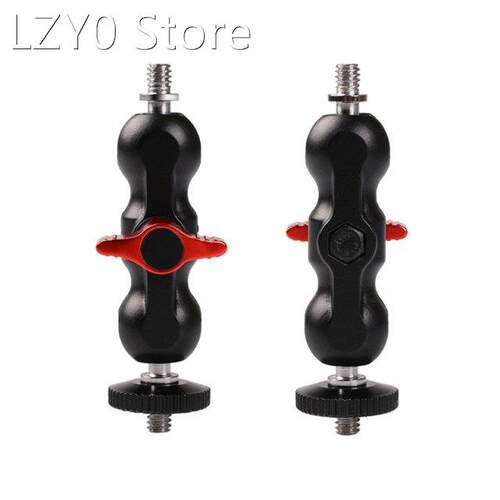 Double Ball Head Shoe Mount Adapter Magic Arm 1/4