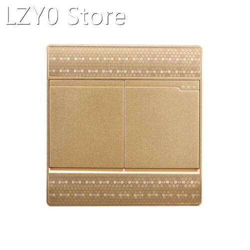 Luxurious Champagne gold Push Button switch socket 2gang1way