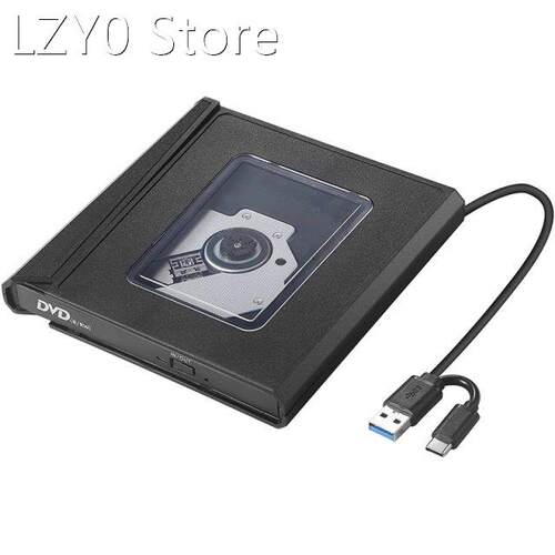 External DVD Drive, USB 3.0 Type-C Portable CD Player for La