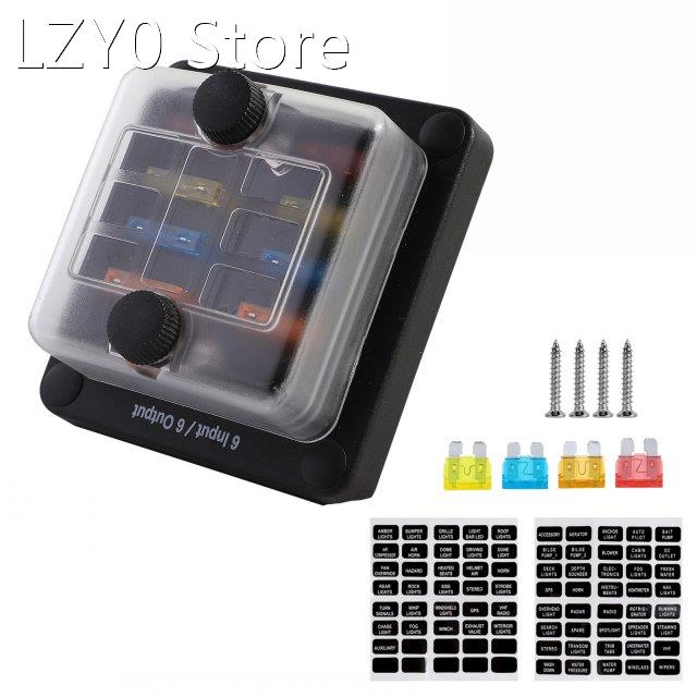 6 Way Fuse Block with Warning LED Indicator ATO/ATC Blade Fu
