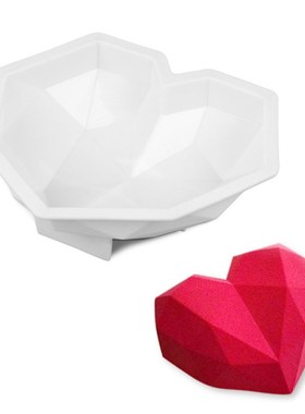 Heart Shape Silicon Mold Large Size Diamond Cutting Love Hea