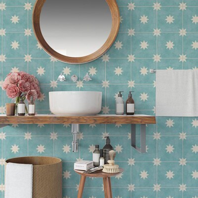 10/15/20/30cm Morocco Style Colorful Retro Tiles Wall Stick