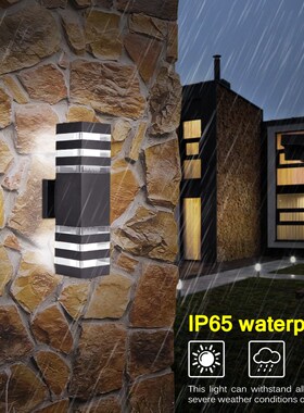 Modern Waterproof Up Down Aluminum Cuboid LED Wall Light Fi