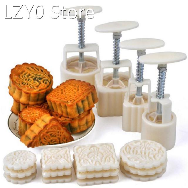DIY Round Square Shaped Mooncake Mold 50/100g DIY Hand Press