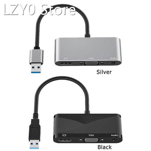3 in 1 1080P HD USB 3.0 to VGA HDMI-compatible 3.5 Audio Ada