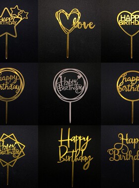 10pcs Happy Birthday Cake Topper Acrylic Letter Cake Toppers