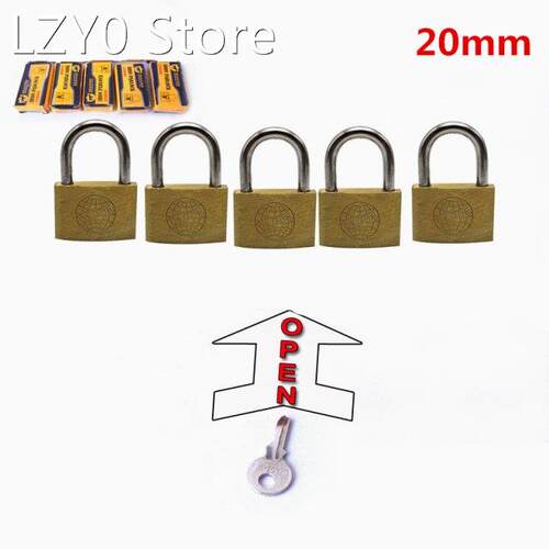 free shipping 5 PC 20mm padlocks open by same keys Copper lo