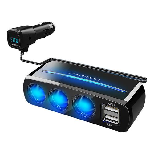 Dual USB Car Charger One To Three Cigarette Lighter Socket S
