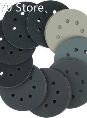 54Pcs 5Inch 125mm Round Sandpaper Eight Hole Sanding Disk Se