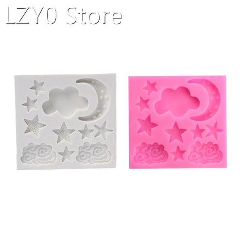 2022 New Star Moon Shape Silicone Material Moulds DIY Fondan