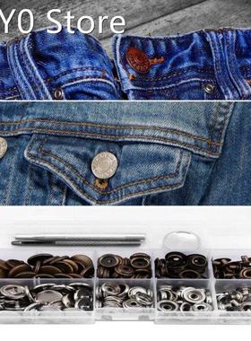 50Sets Metal Snap Buttons Snaps Press Button Fasteners + Hol