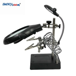 Table Third Hand Soldering LED Magnifier Lamp 2.5X 7X Magnif