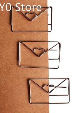 Cute Heart Shape Metal Paper Bookmark Clip Coating Rose Gold