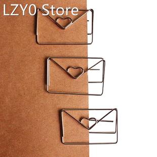 Cute Heart Shape Metal Paper Bookmark Clip Coating Rose Gold