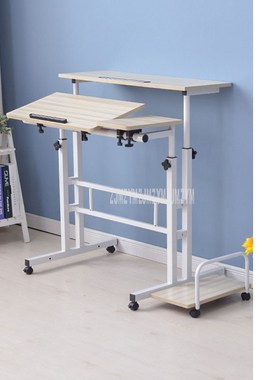 Modern Sit/Stand Computer Desk With Keyboard Tray Height Adj