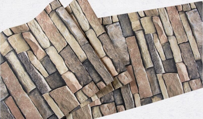 beibehang PVC Wood Stone Brick Wallpaper for walls 3 d Luxu