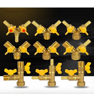 Three way valve copper rod copper core 1/2inch brass gas va