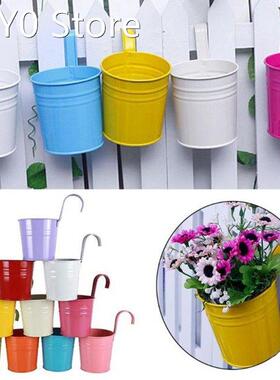 Wall Hanging Flower Pots Garden Fence Plant Pots Metal Iron