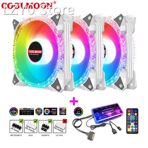 COOLMOON 120mm RGB Chassis Cooling Fan Dissipation for PC De