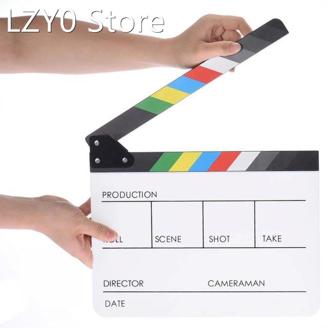 Portable Colorful Director Video Scene Clapperboard Acrylic