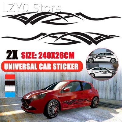 Two Side Car-styling Side Stripes Sticker Auto Body Racing F