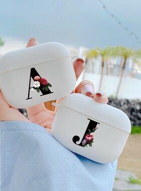 Silicone Case For Air Pods Pro Cases Fashion Floral Initial