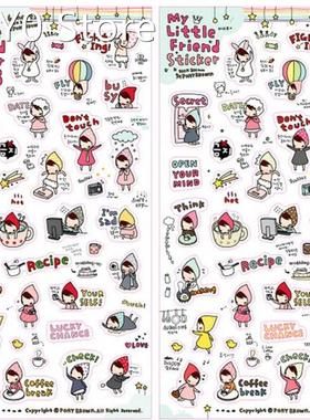 6 Sheets Cute PVC DIY Stickers Decoration Sticker Scrapbooki