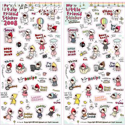 6 Sheets Cute PVC DIY Stickers Decoration Sticker Scrapbooki